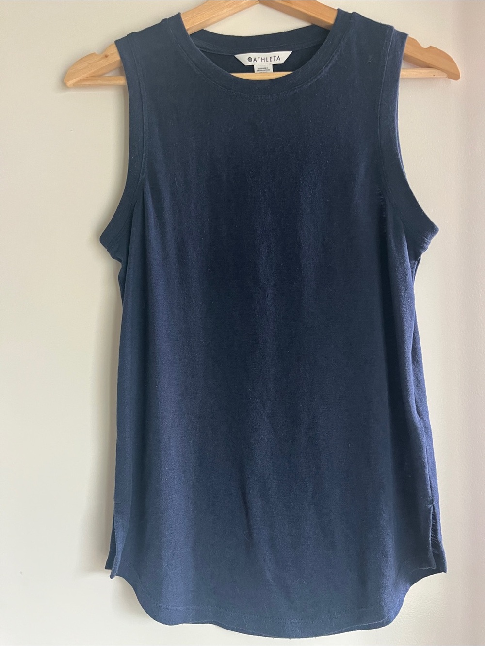 Athleta Navy Sleeveless Crewneck Tank